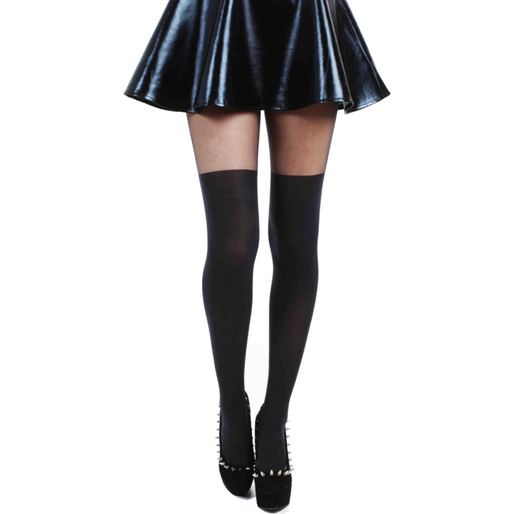 Pamela Mann - Plain Overknee Strumpfhose - Schwarz